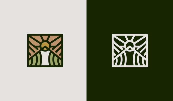 Πρότυπο Λογότυπου Γεωργικής Εκμετάλλευσης Παγκόσμιο Σύμβολο Δημιουργικής Πριμοδότησης Εικονογράφηση Διανύσματος — Διανυσματικό Αρχείο