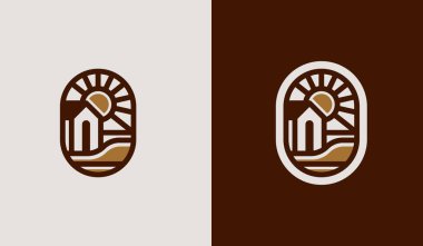 Agriculture Farm Logo Template. Universal creative premium symbol. Vector illustration. Creative Minimal design template. Symbol for Corporate Business Identity