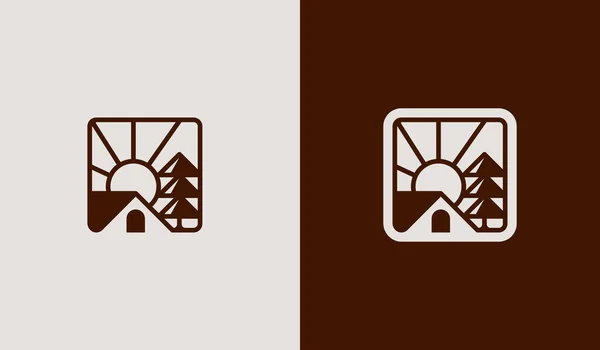 Logo Pine House Symbole Universel Premium Créatif Illustration Vectorielle Modèle — Image vectorielle