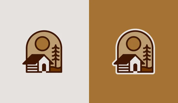 Logo Pine House Symbole Universel Premium Créatif Illustration Vectorielle Modèle — Image vectorielle