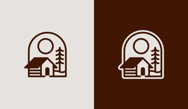 Pine House Logosu Evrensel Yaratıcı Prim Sembolü Vektör Çizimi Yaratıcı — Stok Vektör