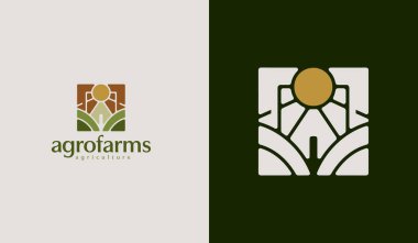 Agriculture Farm Logo Template. Universal creative premium symbol. Vector illustration. Creative Minimal design template. Symbol for Corporate Business Identity