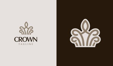 Crown Logo Şablonu. Evrensel yaratıcı prim sembolü. Vektör çizimi. Yaratıcı Minimal Tasarım Şablonu. Şirket İş Kimliği Sembolü