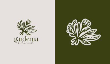 Yaprak Çiçeği Ağacı monolini. Evrensel yaratıcı prim sembolü. Vektör simgesi logo şablonu. Vektör illüstrasyonu