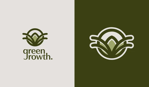 Μονολίνη Από Φύλλα Δέντρου Παγκόσμιο Σύμβολο Δημιουργικής Πριμοδότησης Πρότυπο Λογότυπου — Διανυσματικό Αρχείο