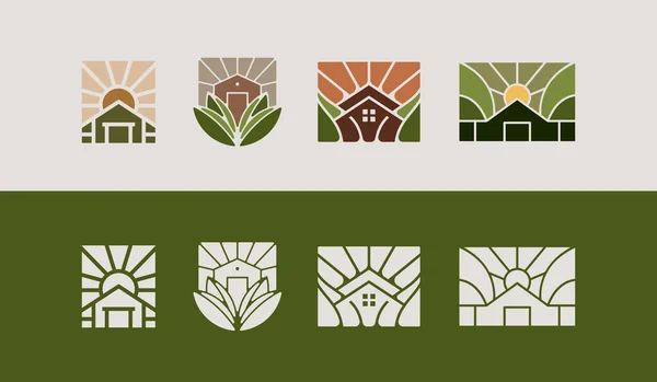 Agriculture Farm Logo Template Universal Creative Premium Symbol Vector Illustration — Vetor de Stock