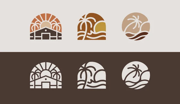Szablon Logo Palm House Uniwersalny Symbol Kreatywności Ilustracja Wektora — Wektor stockowy