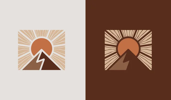 Простий Гірський Логотип Універсальний Творчий Символ Премії Шаблон Логотипу Значка — стоковий вектор