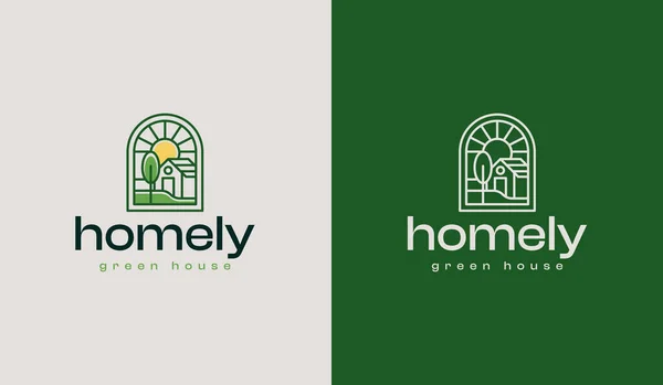 Logotipo Casa Verde Símbolo Premium Criativo Universal Modelo Logotipo Ícone —  Vetores de Stock