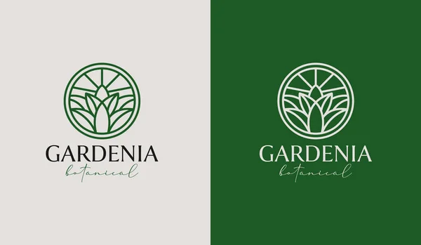 Yaprak Çiçeği Tarım Logosu. Evrensel yaratıcı prim sembolü. Vektör simgesi logo şablonu. Vektör illüstrasyonu