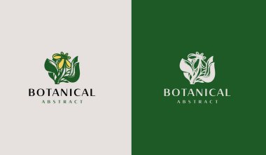 Yaprak Çiçeği El Yazması Logo Simgesi. Evrensel yaratıcı prim sembolü. Vektör simgesi logo şablonu. Vektör illüstrasyonu