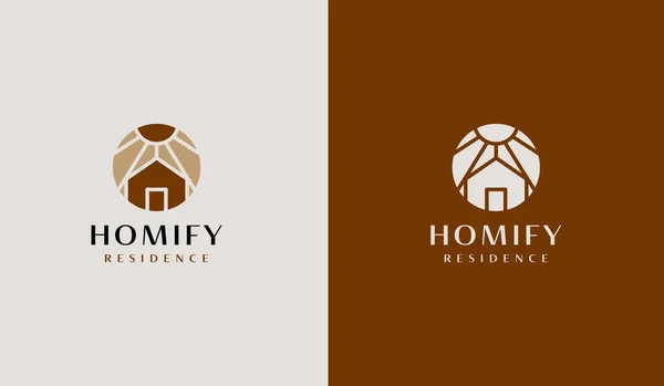 Início Casa Residente Residente Roof House Logo Símbolo Premium Criativo —  Vetores de Stock