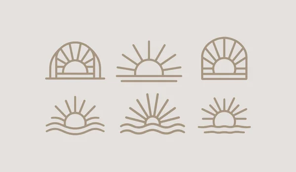 Szablon Fali Zachodu Słońca Uniwersalny Symbol Kreatywności Ilustracja Wektora — Wektor stockowy