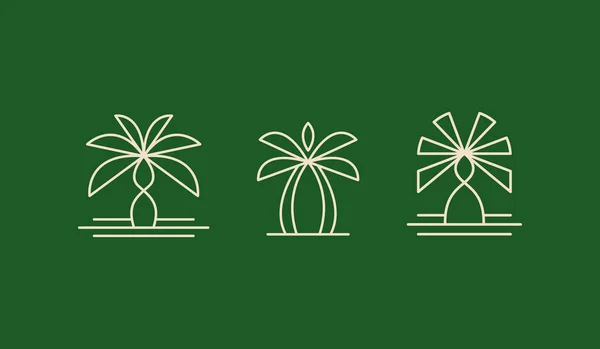 Palm Tree Abstract Summer Vacation Ícone Logotipo Para Aluguel Férias — Vetor de Stock