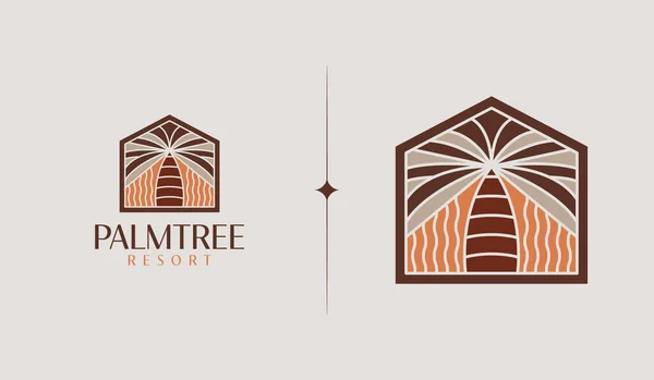 Palm Tree Yaz Logosu Evrensel Yaratıcı Prim Sembolü Vektör Simgesi — Stok Vektör