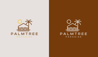 Palm House Logosu. Evrensel yaratıcı prim sembolü. Vektör simgesi logo şablonu. Vektör illüstrasyonu