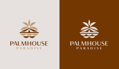 Palm House Logo Template. Universal creative premium symbol. Vector illustration. Creative Minimal design template. Symbol for Corporate Business Identity