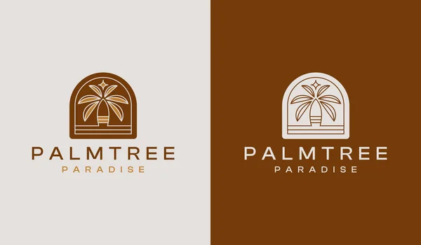 Palm Tree Summer Tropical monoline. Universal creative premium symbol. Vector sign icon logo template. Vector illustration