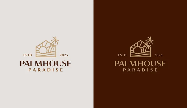 Palm House Logo Template. Universal creative premium symbol. Vector illustration. Creative Minimal design template. Symbol for Corporate Business Identity