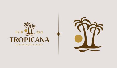 Palm Tree Logo Template. Universal creative premium symbol. Vector illustration. Creative Minimal design template. Symbol for Corporate Business Identity