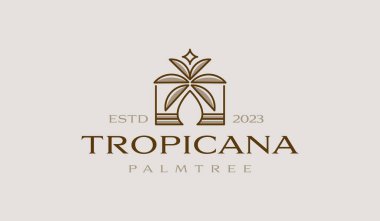 Palm Tree Logo Template. Universal creative premium symbol. Vector illustration. Creative Minimal design template. Symbol for Corporate Business Identity