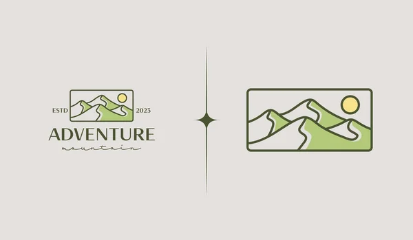 Logo Montaña Simple Símbolo Premium Creativo Universal Plantilla Logotipo Icono — Vector de stock