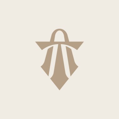 İlk harf temiz ve minimumda. TA AT Monogram Logo Şablonu. Lüks lüks alfabe vektör tasarımı. Vektör Logosu