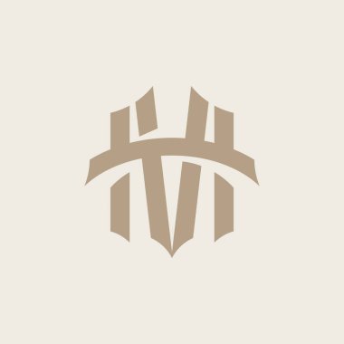 İlk harf temiz ve minimumda. HV VH Monogram Logo Şablonu. Lüks lüks alfabe vektör tasarımı. Vektör Logosu