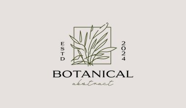 Yaprak Çiçeği Ağacı monolini. Evrensel yaratıcı prim sembolü. Vektör simgesi logo şablonu. Vektör illüstrasyonu