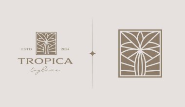 Palm Tree Logo Template. Universal creative premium symbol. Vector illustration. Creative Minimal design template. Symbol for Corporate Business Identity