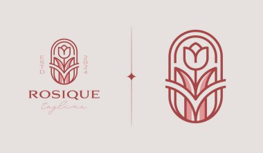 Rose Flower Logo Template. Universal creative premium symbol. Vector illustration. Creative Minimal design template. Symbol for Corporate Business Identity