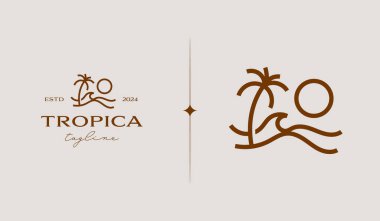 Palm Tree Logo Template. Universal creative premium symbol. Vector illustration. Creative Minimal design template. Symbol for Corporate Business Identity