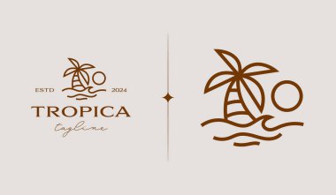 Palm Tree Logo Template. Universal creative premium symbol. Vector illustration. Creative Minimal design template. Symbol for Corporate Business Identity