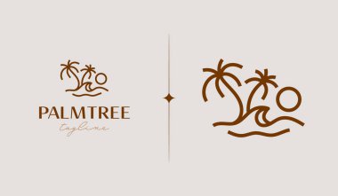 Palm Tree Logo Template. Universal creative premium symbol. Vector illustration. Creative Minimal design template. Symbol for Corporate Business Identity