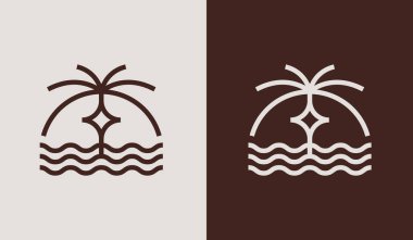 Palm Tree Logo Template. Universal creative premium symbol. Vector illustration. Creative Minimal design template. Symbol for Corporate Business Identity