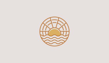 Sunset Wave Logo Template. Universal creative premium symbol. Vector illustration. Creative Minimal design template. Symbol for Corporate Business Identity