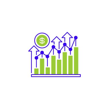 Hisse Yatırım Hattı Simgesi. Mobil konsept ve web tasarımı için doğrusal biçim işareti. Taslak vektör simgesi.