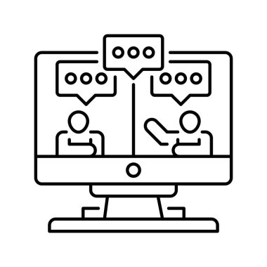 Sanal Buluşma Hattı simgesi. Evrensel yaratıcı prim sembolü. Vektör simgesi logo şablonu. Vektör illüstrasyonu