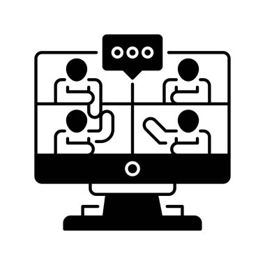 Sanal Buluşma Hattı simgesi. Evrensel yaratıcı prim sembolü. Vektör simgesi logo şablonu. Vektör illüstrasyonu