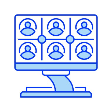 Sanal Buluşma Hattı simgesi. Evrensel yaratıcı prim sembolü. Vektör simgesi logo şablonu. Vektör illüstrasyonu