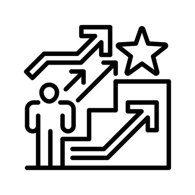 Başarı Yolu simgesi. Evrensel yaratıcı prim sembolü. Vektör simgesi logo şablonu. Vektör illüstrasyonu