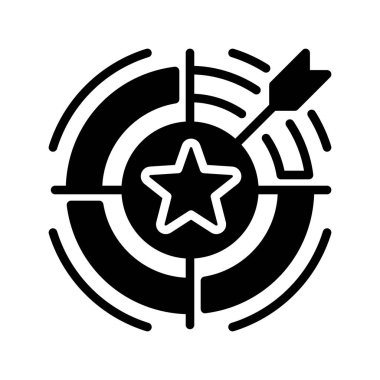 Hedef Başarı çizgisi simgesi. Evrensel yaratıcı prim sembolü. Vektör simgesi logo şablonu. Vektör illüstrasyonu