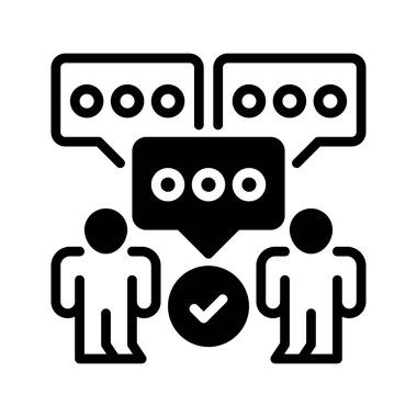 İletişim becerileri çizgi simgesi. Evrensel yaratıcı prim sembolü. Vektör simgesi logo şablonu. Vektör illüstrasyonu