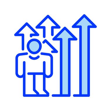 Kariyer gelişim çizgisi simgesi. Evrensel yaratıcı prim sembolü. Vektör simgesi logo şablonu. Vektör illüstrasyonu