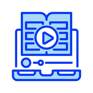 Çevrimiçi Öğrenme Satırı simgesi. Evrensel yaratıcı prim sembolü. Vektör simgesi logo şablonu. Vektör illüstrasyonu