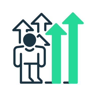 Kariyer gelişim çizgisi simgesi. Evrensel yaratıcı prim sembolü. Vektör simgesi logo şablonu. Vektör illüstrasyonu