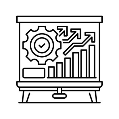 Çizgi çizelgesi simgesi. Evrensel yaratıcı prim sembolü. Vektör simgesi logo şablonu. Vektör illüstrasyonu