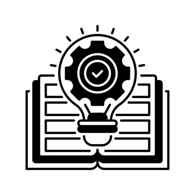 Öğrenme satırı simgesi. Evrensel yaratıcı prim sembolü. Vektör simgesi logo şablonu. Vektör illüstrasyonu