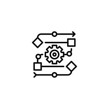 İş akışı çizgisi simgesi. Evrensel yaratıcı prim sembolü. Vektör simgesi logo şablonu. Vektör illüstrasyonu