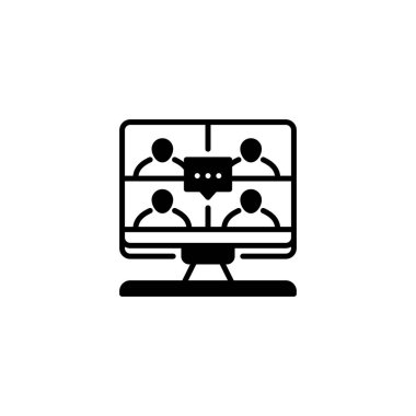 Sanal Buluşma Hattı simgesi. Evrensel yaratıcı prim sembolü. Vektör simgesi logo şablonu. Vektör illüstrasyonu